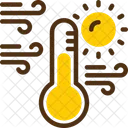 Sol Com Termometro Clima Quente Altas Temperaturas Ícone