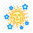 Estrelas Fofo Sol Ícone