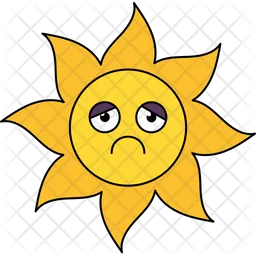 Sol infeliz Emoji Icono