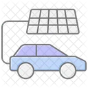 Solar Car Lineal Color Icon Icône
