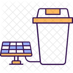 Solar com lixeira  Ícone