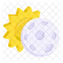 Solar Eclipse Sun Obscured Weather Forecast Icon