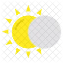 Solar Eclipse Sun Obscured Weather Forecast Icon