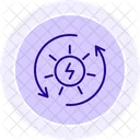 Solar Energy Efficiency Line Icon Icon