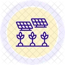 Solar Energy Farm Line Icon Icon