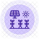 Solar Energy Farm Line Icon Icon