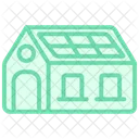 Solar Energy House Duotone Line Icon Icon