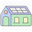 Solar Energy House Lineal Color Icon Icon