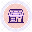 Solar Energy House Line Icon Icon