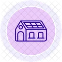 Solar Energy House Line Icon Icon