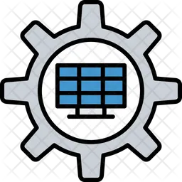Solar energy management Icon - Download in Colored Outline Style