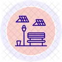 Solar Energy Park Line Icon Icon