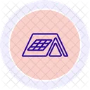 Solar Energy Roof Line Icon Icon