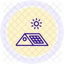 Solar Energy Roof Line Icon Icon