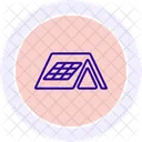 Solar Energy Roof Line Icon Icon
