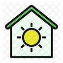 Solar House Home Sun Icon