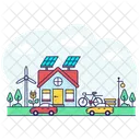Solar Home Solar House Homestead Icon