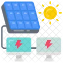 Solar Powered Computer Photovoltaic System Solar Panel Icon