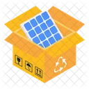 태양광 패널 재사용 태양광 재활용 태양광 소포 아이콘