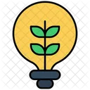 Solar Street Light Bulb Idea Icon