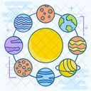 Solar System Planetary System Sun System Icon