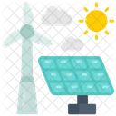 Solar wind power  Icon
