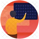 Geschaftsreise Solarpanel Geschaftsprasentation Icon