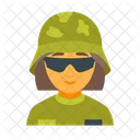 Armee Femme Casque Icône