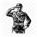 Pose De Soldat Salut Infanterie Icône