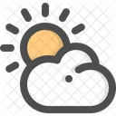 Nublado Clima Sol Icon