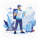 Solo Travel Sightseer Traveller Icon