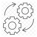 Solución automática rueda dentada girar inteligencia artificial empresarial  Icono