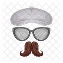 Sombrero con gafas y bigote  Icono