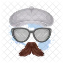 Sombrero con gafas y bigote  Icono