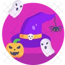 Halloween Sombrero De Bruja Aterrador Icono