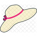 Sombrero Para El Sol Crema Rosa Icono