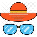 Sombrero y gafas  Icono