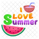 Sommerliebe Sommeressen Sommerfruchte Symbol