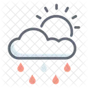 Sonnenschein Regnet Regenwolke Tagsuber Regen Icon