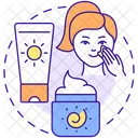 Sonnenschutzmittel auftragen  Symbol