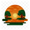 Sonnenuntergang Sonnenuntergang Landschaft Naturlandschaft Symbol