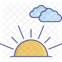 Meteorologie Sonnige Wolken Wetter Symbol