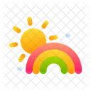 Sonniger Regenbogen Regenbogen Bunt Symbol