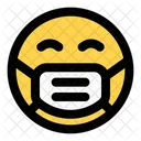 Sonriendo Emoji Con Mascarilla Emoji Icono