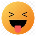 Sonriendo Entrecerrando Los Ojos Con Lengua Emoji Cara Icono