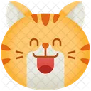 Sonrisa Emoticon Gato Icono