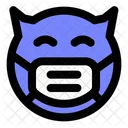 Sonrisa Del Diablo Emoji Con Mascarilla Emoji Icono