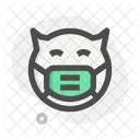 Sonrisa Del Diablo Emoji Con Mascarilla Emoji Icono