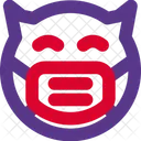 Sonrisa Del Diablo Emoji Con Mascarilla Emoji Icono