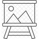 Soporte De Lona De Borde Fino Icono